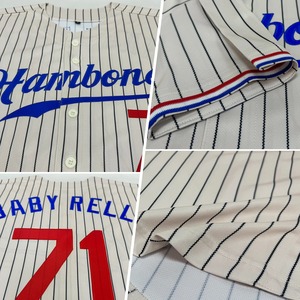 Anti-Bacterial Top Quality OMMiZ men Custom Cream Black Pinstripe Red-Royal Authentic <b>Baseball</b> Jersey - Product Image 5