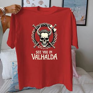 <b>Viking</b> skull with Celtic knots pure cotton women's <b>Tshirt</b> comfort fit - Product Image 4