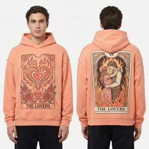 Sweat-shirt tendance pour homme avec blocs de couleurs contrastées, design patchwork, pull personnalisé bicolore en coton, streetwear urbain - Product Image 2