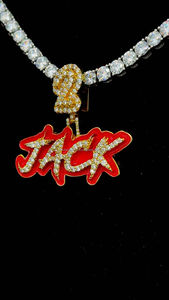 จี้สร้อยคอเพชรรูปตัวอักษร VVS Moissanite เคลือบ925สเตอร์ลิงสีแดงเคลือบสีแดงโมอิสซาไนต์ที่มีจี้ชื่อตัวอักษร - Product Image 2