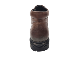 <b>Brown</b> Genuine Leather Ankle <b>Boots</b> Round Toe <b>Lace</b>-up Rubber Outsole EVA Midsole Anti-Slippery All Seasons - Product Image 2