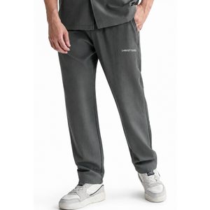 Men's Relaxed Fit Straight Leg Sweatpants <b>Elastic</b> <b>Waist</b> Drawstring Casual <b>Trousers</b> <b>with</b> Pockets Custom OEM Streetwear Joggers - Product Image 1