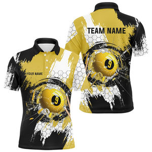 เสื้อโปโลสนุกเกอร์สำหรับทัวร์นาเมนต์บิลเลียดแบบยูนิเซ็กซ์ เสื้อผ้ากีฬา พิมพ์ลายดิจิทัล ระบายอากาศได้ดี เสื้อบิลเลียดของคุณเอง แห้งเร็ว - Product Image 6
