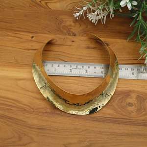 Wide Hammered Gold Collar <b>Necklace</b> for Women – Bold <b>Statement</b> Bib Choker Jewelry - Product Image 2