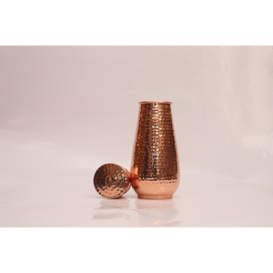 Hammered Copper Water Bottle Handcrafted Ayurvedic Bedside Carafe Sustainable Eco-Friendly <b>Drinkware</b> In Cheap Price - Product Image 4