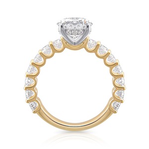 Anillo de Compromiso con Diamante de Corte Redondo de 2.20CT, Banda Pavé de Oro Amarillo de 14K, Joyería Fina Nupcial Personalizada, Fabricante Mayorista - Product Image 2