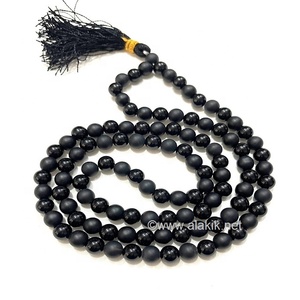 Perles de Shungite Jap Mala en cuivre faites à la main de 8mm Fournisseur en gros de pierres précieuses Mala pour la thérapie Reiki et Chakra Design d'amour élégant - Product Image 4