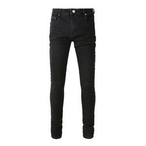 Wholesale <b>Men's</b> Black Denim Slim Fit Casual Classic Streetwear Pants Embroidery Washed Elastic <b>Stretch</b> Breathable Autumn/Winter - Product Image 3