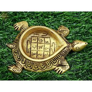 Fait à la main 4 pouces petite tortue Diya Lo Shu article en laiton pour Magic Square Home Decor fabriqué en Inde - Product Image 4