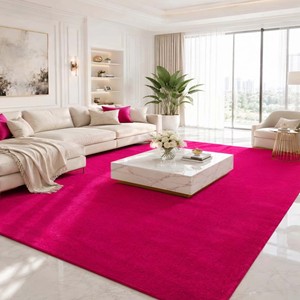 Abstract Irregular <b>Pink</b> Area Rug Modern Hand Tufted Luxury Woolen Carpet Soft Plush Living Room Bedroom Floor Rug Home Decor - Product Image 3