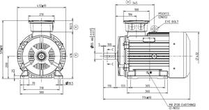 Motor de Inducción de Jaula de Ardilla Am Smart Exim de 30 KW / 40 HP, 4 Polos, 1500 RPM, B3, con Garantía de 5 Años, Larga Duración, Trifásico, 415V, IP55 - Product Image 4
