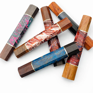 1 pièce SAZ ENTERPRISES Poignée de couteau japonaise de 5 pouces en résine et bois pour couteaux à sashimi, manche de couteau brut, pièces de rechange DIY, compatible lave-vaisselle - Product Image 1