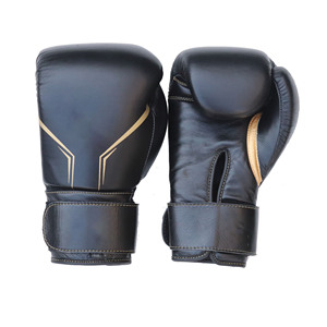 Gants de boxe en cuir premium avec fentes pour les doigts et fermeture auto-agrippante au poignet pour adultes, entraînement et fitness. - Product Image 1