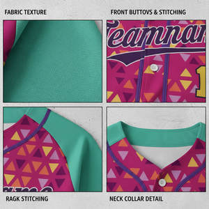 Maillot de baseball personnalisé respirant avec boutons, broderie de nom et numéro, haute qualité, grandes tailles, kit uniforme de baseball - Product Image 6