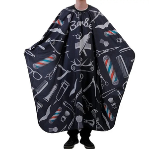 Capa de Peluquería Negra con Estampado de Herramientas de Barbería, Antiadherente, Profesional, para Salón de Belleza, Corte de Cabello y Coloración - Product Image 5