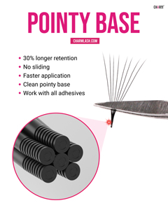 Extensions de cils coréennes en PBT Charmlash en gros, bouquets de cils préfabriqués, boîtes à cils découpées au laser 3D, base pointue pour une meilleure rétention 3D-20D - Product Image 2