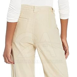 Women Mid Waist <b>Summer</b> <b>Pants</b> Wide Leg Trousers OEM Women <b>Summer</b> Trousers Breathable Fashion Casual <b>Pants</b> Supplier Customized - Product Image 3