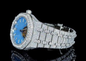 Montre de luxe entièrement sertie de diamants, montre à quartz pour homme en acier inoxydable, montre à quartz avec calendrier, montre-bracelet scintillante - Product Image 3