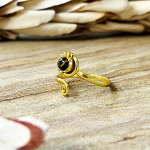 Nouvelle Collection 2026 : Bagues Œil de Tigre Bohème en Laiton Plaqué Or 18 carats pour Femme – Bague Spirale Délicate pour Vente en Gros/OEM/ODM - Product Image 4