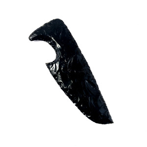 Cuchillo de Obsidiana Negra Natural, Hecho a Mano, Hoja de Cristal Tallada, Artefacto de Energía Curativa, Gema Rafay de Rajasthan - Product Image 3