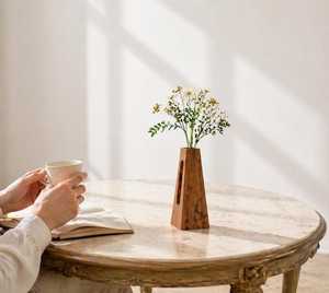 Elegante Florero de Madera con Diseño Minimalista Tallado a Mano, Soporte para Flores de Madera Natural, Macetero Decorativo Moderno para Hogar u Oficina - Product Image 3
