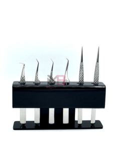 ชุดแหนบต่อขนตาสแตนเลสสีเงิน ป้องกันไฟฟ้าสถิต ปลายหยัก สำหรับมืออาชีพ - Product Image 1