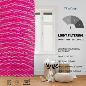 Rideau en coton imprimé tie-dye de qualité supérieure, fait main, panneau décoratif pour fenêtre, idéal pour villa et chambre d'hôtes, vente en gros Inde - Product Image 6