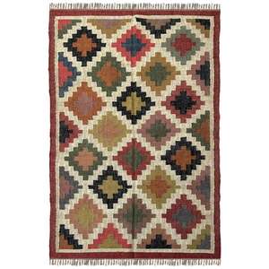 Alfombra Kilim de lana y yute 4x6 de calidad superior, patrones atemporales y textura natural rica para alfombras y juegos de Área del hogar - Product Image 2