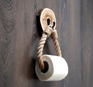 <b>Rope</b> <b>Toilet</b> Paper <b>Roll</b> <b>Holder</b> Home Wood Hook Tissue <b>Holder</b> Rack for Home Storage Hotel Kitchen & Bathroom Decor Wall Organizers - Product Image 5