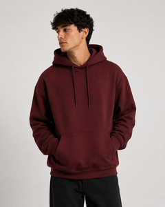 Sweat-shirt à capuche oversize pour homme, couleur unie, 100% coton French Terry, vêtement décontracté pour l'automne et article tendance sur mesure - Product Image 4