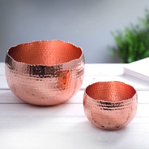 Bol de service en cuivre de qualité supérieure, fait main, pour la restauration, la cuisine et la table à manger à domicile. - Product Image 2