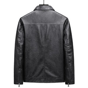 Nouvelle veste en cuir PU lavé pour homme, collection automne 2026, avec revers, style atmosphérique, différentes tailles disponibles - Product Image 2