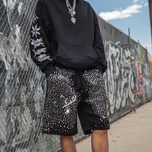 Pantalones Cortos de Invierno con Pedrería OEM para Hombre, Estilo Urbano, de Forro Polar con Cordón en la Cintura - Product Image 6