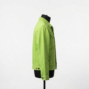 Veste en jean pour homme à col montant, logo frontal, 100 % coton, hiver, durable, respirante, coupe-vent, très vendue - Product Image 2