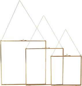Home Decor Glass & Metal Hanging Picture <b>Frame</b> for Wall Decoration, with 2 Sides Glass Customized Photo <b>Frames</b> - Product Image 1