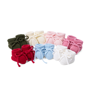 Chaussons pour bébé 100% coton tricoté, décontractés, hiver, écologiques, couleur unie, épaisseur standard, rose bonbon, chaussettes pour nouveau-nés, 0,5-3 ans - Product Image 3