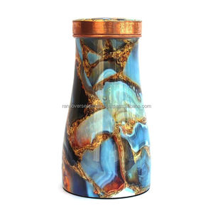 Latest Design Premium Copper Water Jar or Carafe Enamel Print Pure Copper Bedside Vessel for <b>Drinking</b> Water at Market Rate - Product Image 2