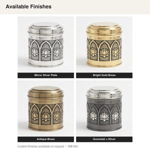 Portavelas de Latón Hecho a Mano de 10.5 cm con Placa Plateada Espejo y Repujado a Mano para Decoración del Hogar, Hoteles, Bodas, Embalaje en Caja para Mesa - Product Image 5