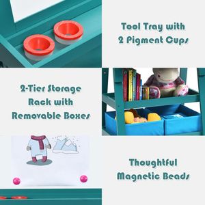 Cavalletto Artistico 3-in-1 Bifacciale con Spazio di Archiviazione per Giocattoli da Disegno - Product Image 3