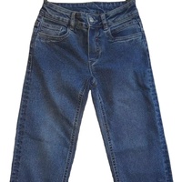 Jean décontracté d'hiver pour femme grande taille, taille mi-haute, coupe large, en denim coupe-vent et respirant, avec logo délavé, tissu 3D à carreaux, couleur foncée, Botex