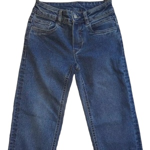 Femmes grande taille décontracté jean pantalon taille moyenne jambe large blanchiment lavage Logo tissu à carreaux couleur foncée livraison directe Stock - Product Image 3