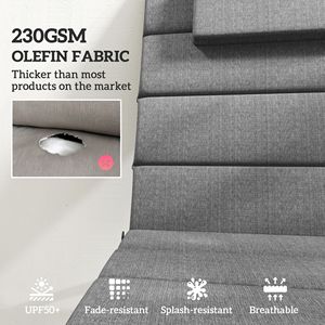 Set di 2 Cuscini per Chaise Longue da Esterno Grigio Antracite 80" X 26" UPF50+ 230gsm Olefin - Product Image 4