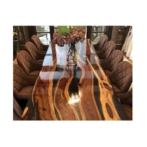 Bóng bàn bằng gỗ hàng đầu với màu đen nhựa Epoxy sông tùy chỉnh thực hiện độc đáo bàn ăn bằng gỗ hàng đầu <span class=keywords><strong>96</strong></span> "<span class=keywords><strong>x</strong></span> <span class=keywords><strong>48</strong></span>" - Product Image 1