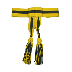 Banda de Graduación Amarilla y Negra con Borlas, Formal, de Poliéster, 4.0cm de Ancho - Product Image 1
