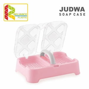 Soap Case Dual Compartment Transparent With Lid Easy Cleaning Modern <b>Bath</b> Accessory - Product Image 5