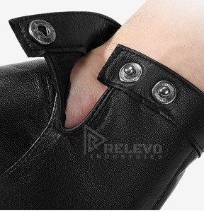 Gants de moto demi-doigts pour hommes, en simili cuir PU, de haute qualité et confortables, pour la conduite et les sports en plein air - Product Image 4