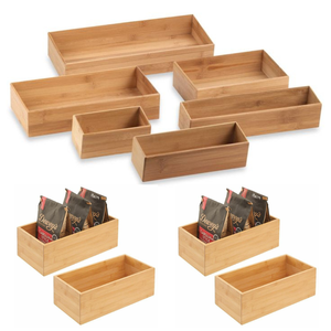 Eco Friendly Bamboo Drawer Insert Organizer Multi Compartment Cutlery Tray Kitchen Storage <b>Solution</b> - Product Image 2