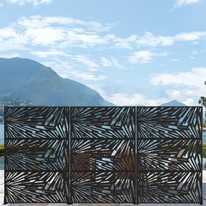 Set di schermate Decorative divisori per Privacy da esterno con divisorio nero Lightning 72 \ "H X 47 \" W per uso interno giardino Patio - Product Image 2