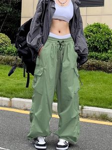 Pantalons cargo baggy pour femmes personnalisés, style Y2K, multi-poches, streetwear, OEM, vente en gros - Product Image 5