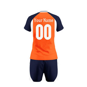 Unisex Sublimated 100% Polyester <b>Volleyball</b> Jersey <b>Set</b> Blue Gradient V-Neck Sleeveless Moisture Wicking Fitted Uniform - Product Image 3
